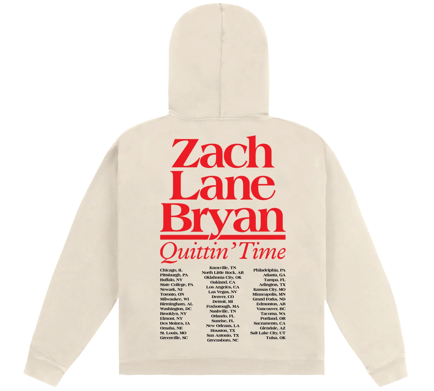 Zach Lane Bryan Cream Tour Hoodie - Image 2